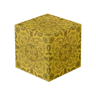 Cubo Patrón dorado amarillo de viña sin costuras de Wil