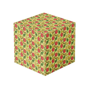 Cubo Patrón ininterrumpido de frutos tropicales colorid
