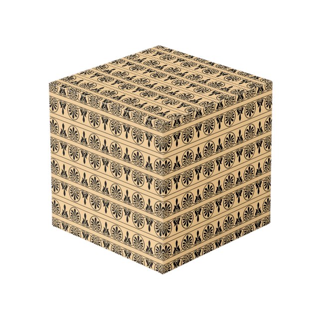 Cubo Patrón Mediterráneo Árabe Griego Marrón (Angulo Anverso)