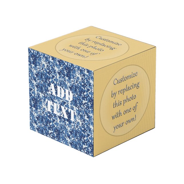 Cubo Patrón militar azul digital (Angulo Anverso)