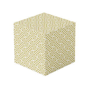 Cubo Patrón Sayagata, japonés, dorado y blanco