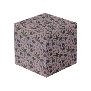 Cubo Patrón sin foco Animales tropicales saltando monos
