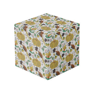 Cubo Patrón sin foco de calabazas tropicales y zanahori