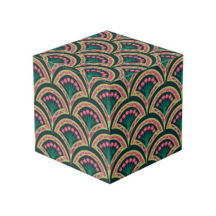 Cubo patrón verde en forma de concha