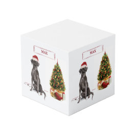 Cubo Perro y árbol graciosos de Black Lab Navidades