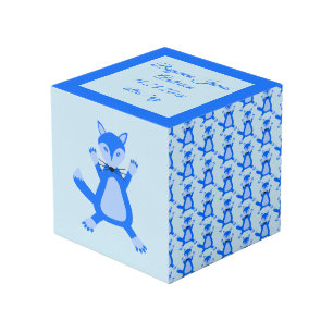 Cubo Personalizado de foto de niño pequeño azul lindo