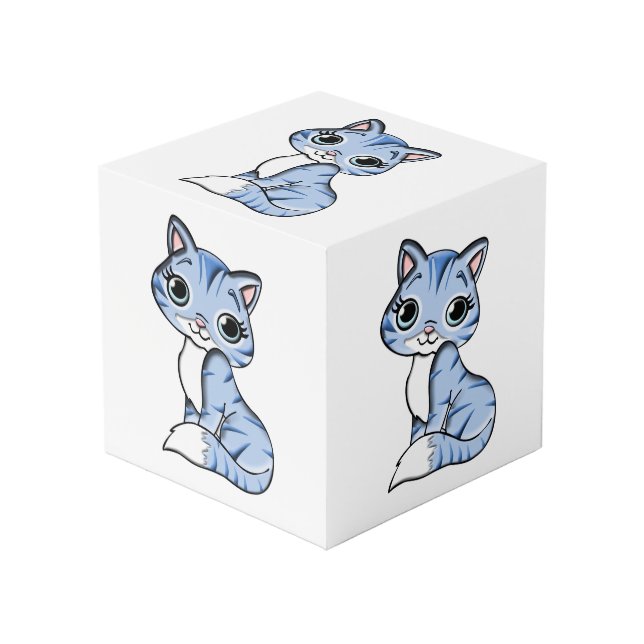 Cubo Personalizado de gato azul (Angulo Anverso)