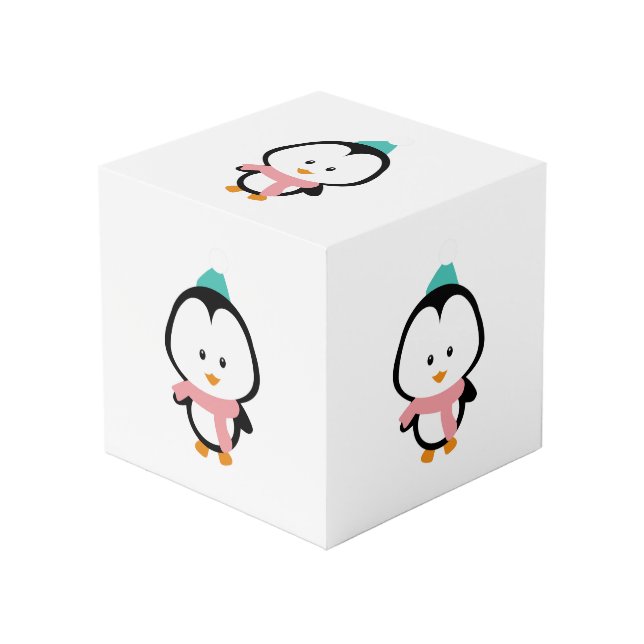 Cubo Personalizado de pingüino cute (Angulo Anverso)