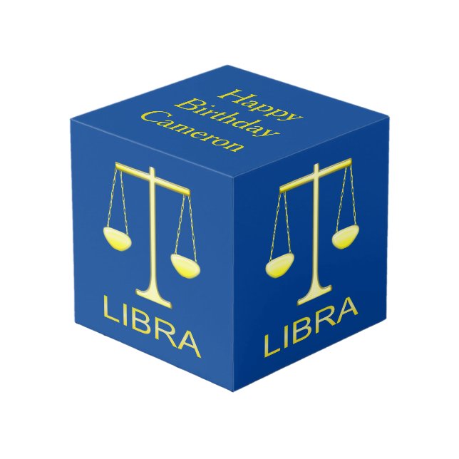 Cubo Personalizado de signo de estrella de balanzas de  (Angulo Anverso)