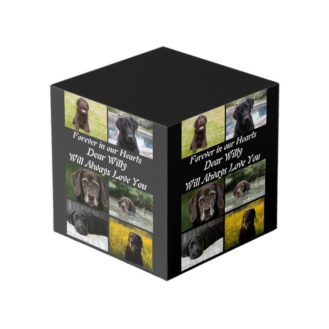 Cubo Personalizado Mascota moderno Memorial 6 Collage d (Angulo Anverso)