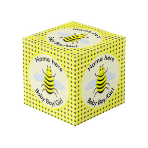 Cubo Personalizado Neutral de Abeja Amarilla Cute Géner