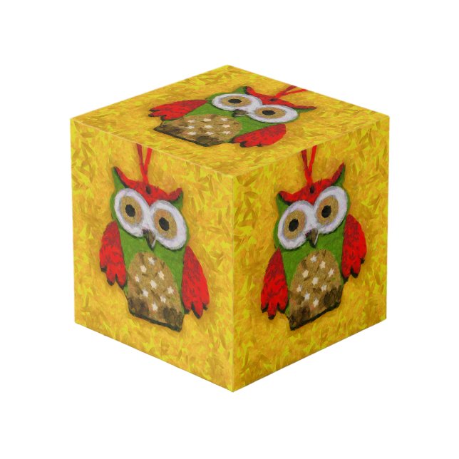 Cubo Pintura de búho (Angulo Anverso)