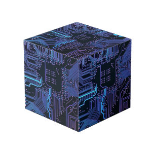 Cubo Placa de circuito electrónico azul del nerd de sal