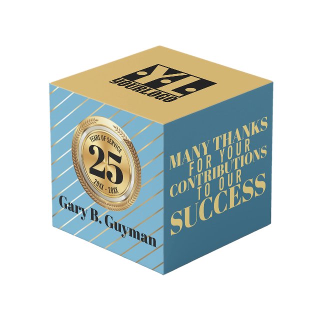 Cubo Premio universal por aniversario de empleado (Angulo Anverso)