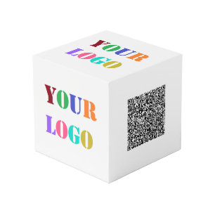 Cubo promocional empresarial con logotipo y código