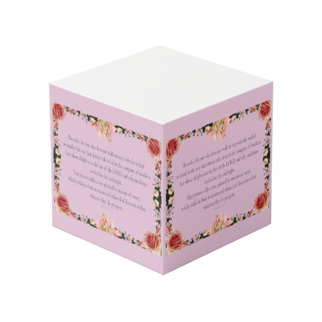 Cubo PSALM 1:1-3 Botanic Design, (Angulo Anverso)