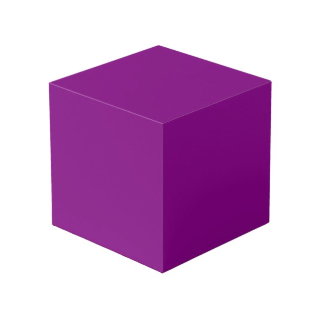 Cubo púrpura del color sólido (Angulo Anverso)