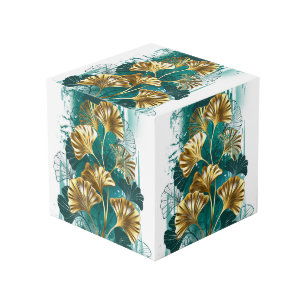 Cubo Rama con hojas doradas Ginko Biloba