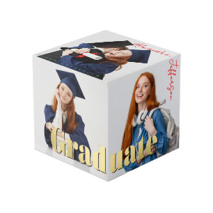 Cubo Recuerdo de fotografía de graduación moderna perso
