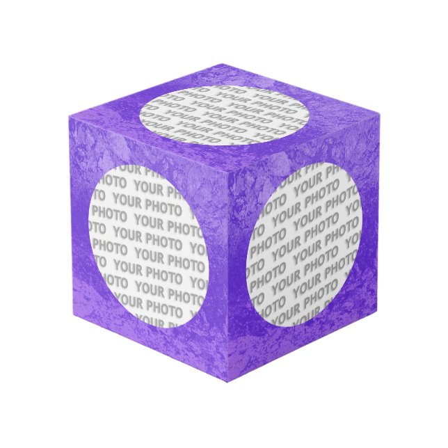 Cubo Redondear en la bandeja cuadrada 3 + tu foto (Angulo Anverso)