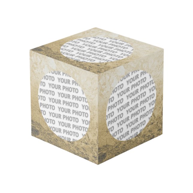 Cubo Redondear en la bandeja cuadrada 6 + tu foto (Angulo Anverso)