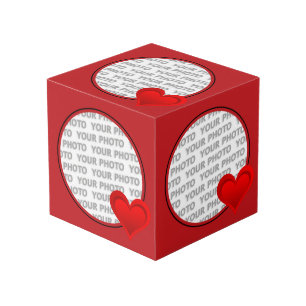 Cubo Redondear en rojo cuadro cuadrado / corazón + tu f