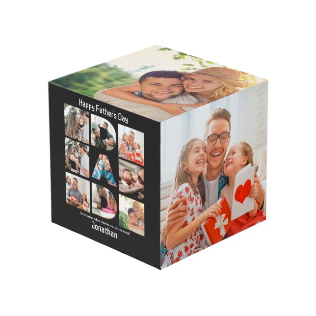 Cubo Regalo personalizado para papá, Collage de fotos d (Angulo Anverso)