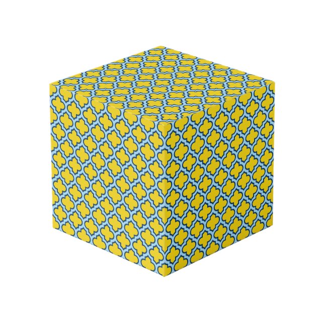 Cubo Rojo azul amarillo y bebé, Entramado, Quatrefoil (Angulo Anverso)