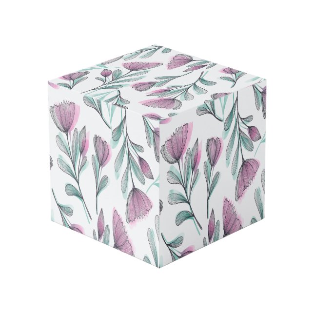 Cubo Rosas púrpuras (Angulo reverso)