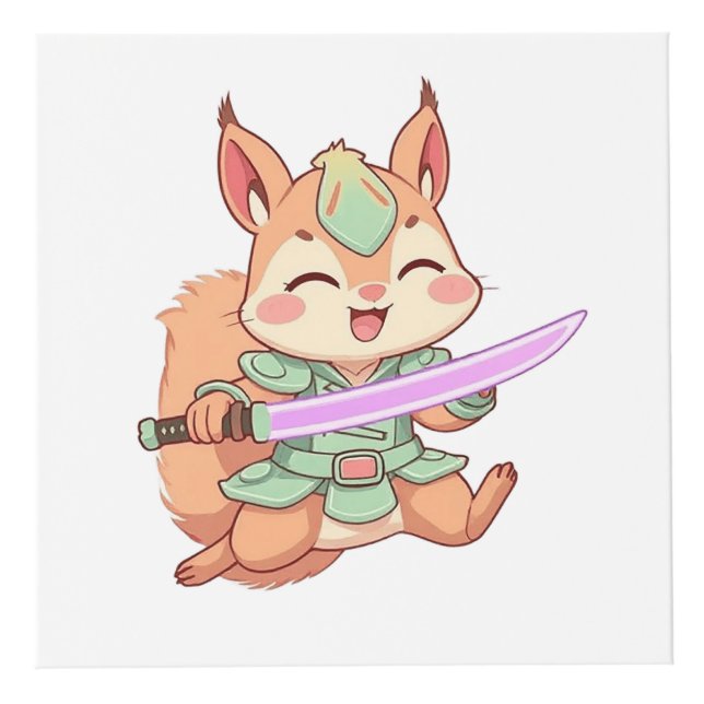 Cubo Samurái de ardilla Kawaii. (Parte superior)