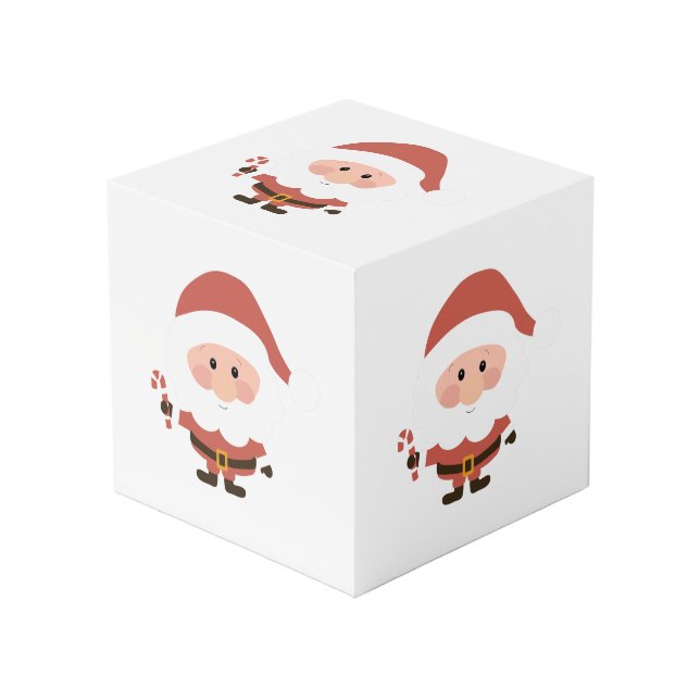 Cubo Santa Claus con personalizado de candycana (Angulo Anverso)