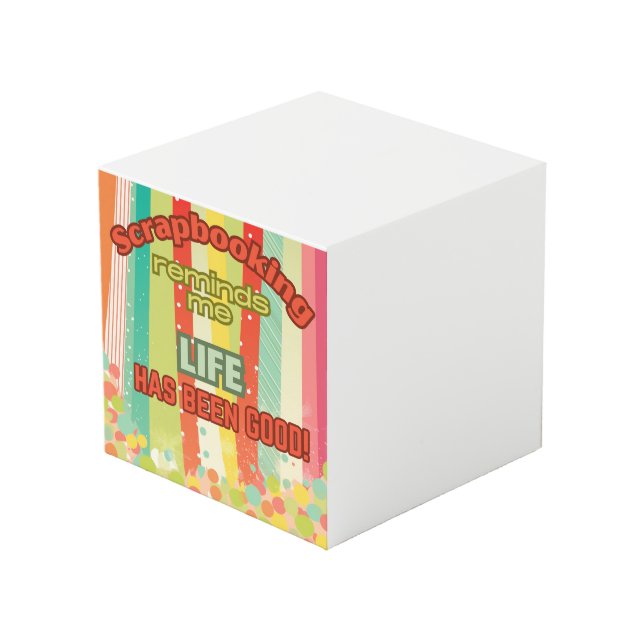 Cubo Scrapbooking me recuerda que la vida es buena (Angulo Anverso)