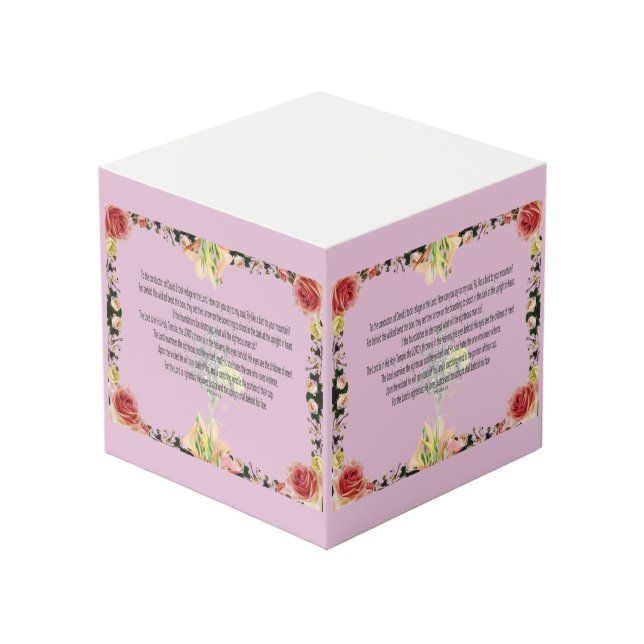 Cubo Scripture, Psalm 11, Colorful Flower (Angulo Anverso)