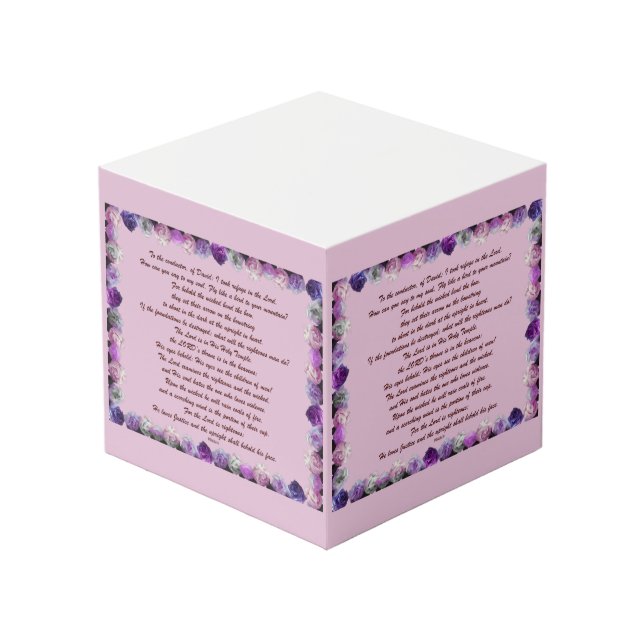 Cubo Scripture, Psalm 11, Purple Roses (Angulo Anverso)