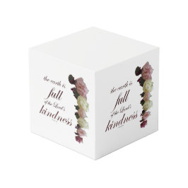 Cubo Scripture, Psalm 33, White and Pink Roses