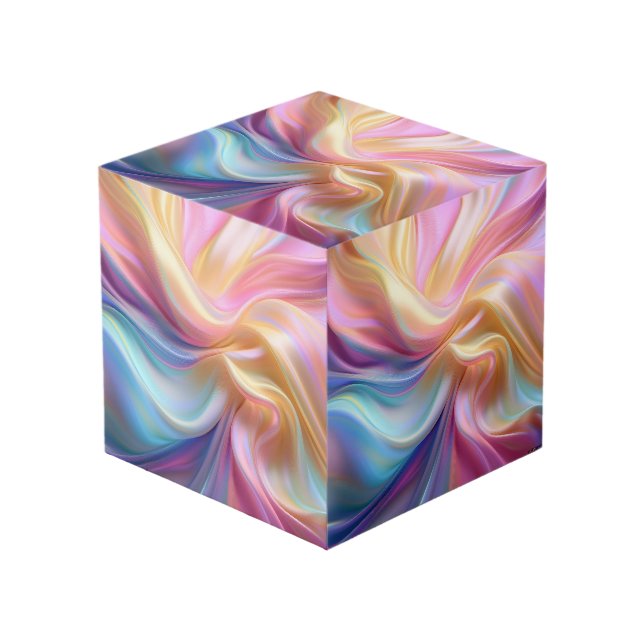 Cubo Seda Colorida Pastel (Angulo Anverso)