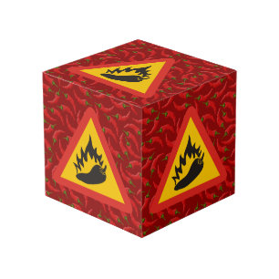 Cubo Signo de peligro de pimienta caliente