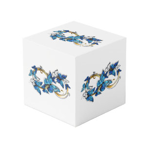 Cubo Símbolo infinito de mariposas Morpho azules