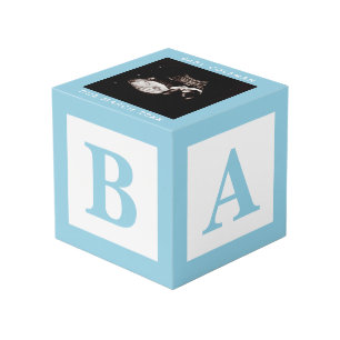 Cubo Sonograma Bloque Azul Embarazo Keepsake Foto