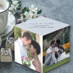 Cubo Sr. y Sra. Personalizado 4 Boda Foto
