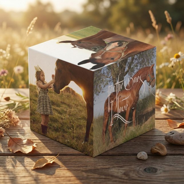Cubo Su retrato de caballo - Monumento conmemorativo -  (Your Horse Portrait Memorial Photo Cube)