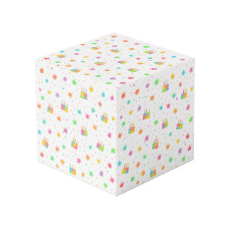 Cubo Tarta de cumpleaños acuarela arcoíris Pintura colo