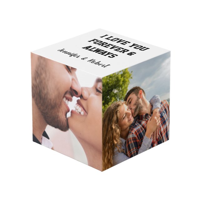 Cubo Te quiero para siempre Personalizado Pareja Fotos  (Angulo Anverso)