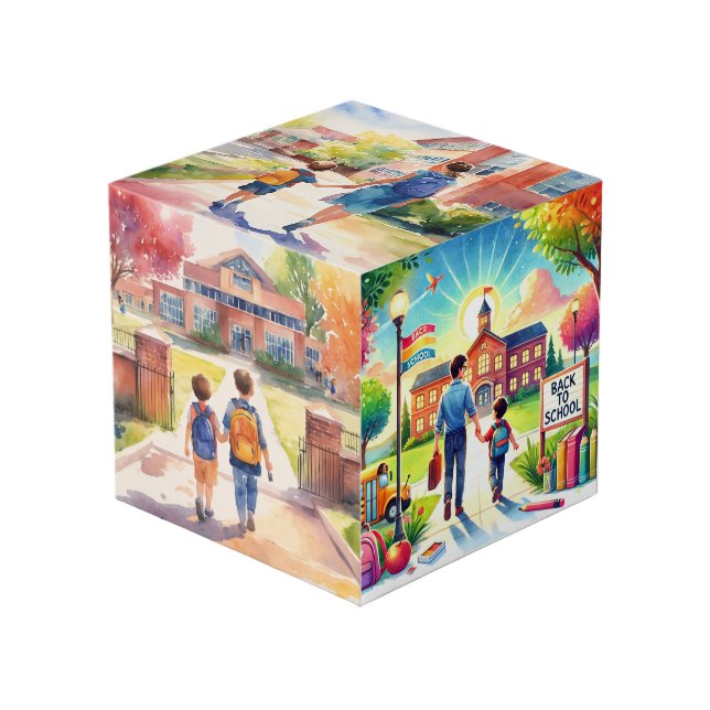 Cubo Título:** Un alegre regreso al día escolar (Angulo Anverso)
