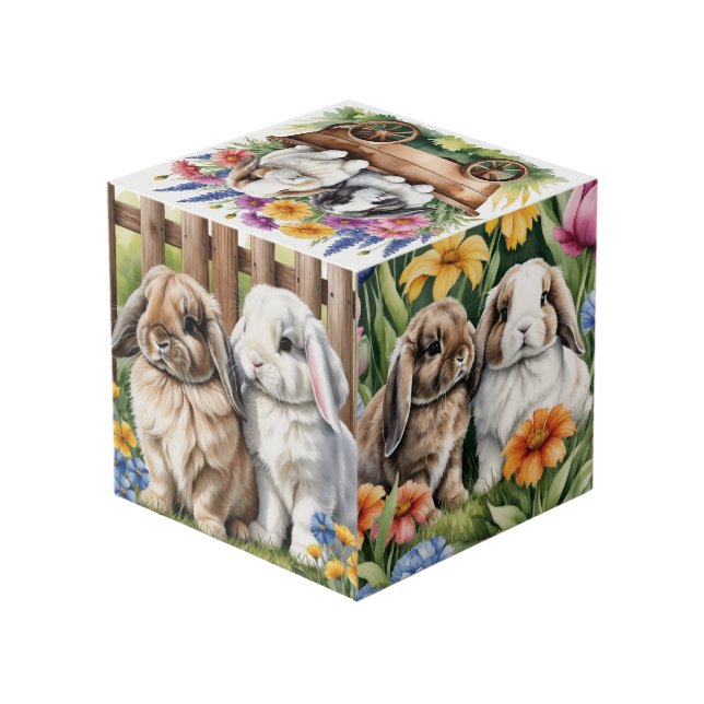 Cubo Tres pequeños conejos de conejo (Angulo reverso)