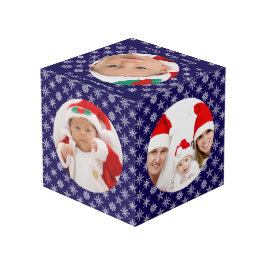 Cubo Your Round Photos Santa Baby Blue & Snowflakes