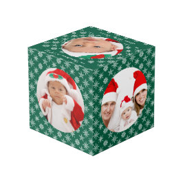 Cubo Your Round Photos Santa Baby Green & Snowflakes