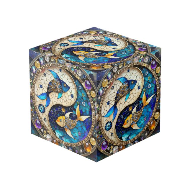 Cubo Zodiac - Pisces Fish Yin y Yang (Angulo Anverso)