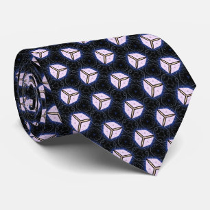 Cubos brillantes en corbata azul