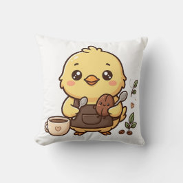 Cuchara de frijol de pollito lindo Almohada de caf